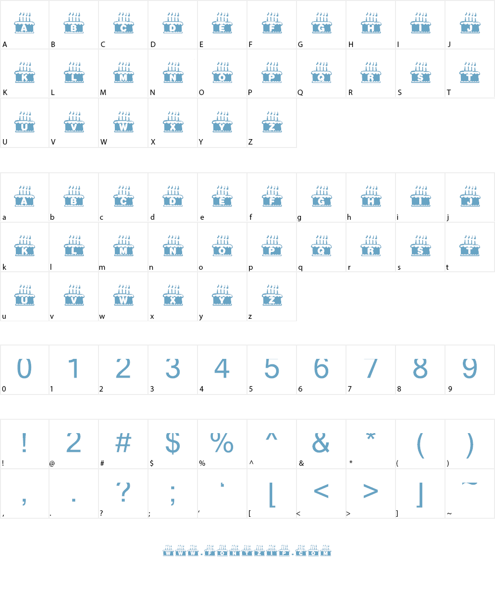 KR Nght's Birthday Font Character